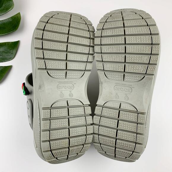 Crocs Classic Mega Crush Sandals Chunky Platform Grey Jibbitz Women's 10 - Picture 12 of 13